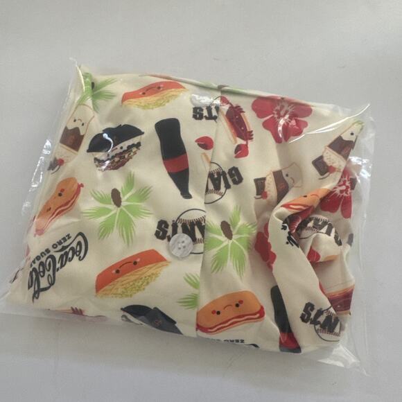 San Francisco SF Giants Hawaiian ALOHA FOODIE Coca Cola‎ Shirt Button Up Men’s M - Picture 8 of 8